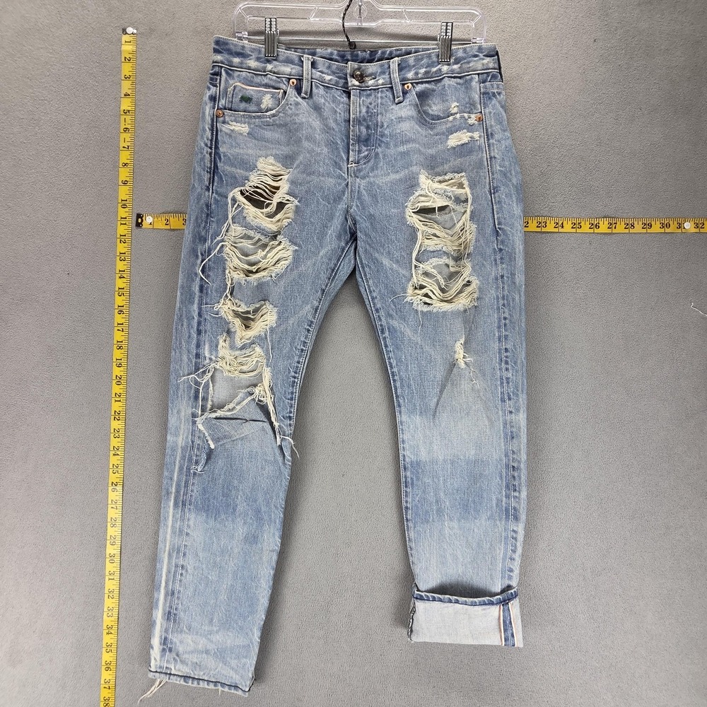 Selvedge Jeans Womens Blue Selvedge Tortoise Thrashed Regular Tapered Fits 30x26